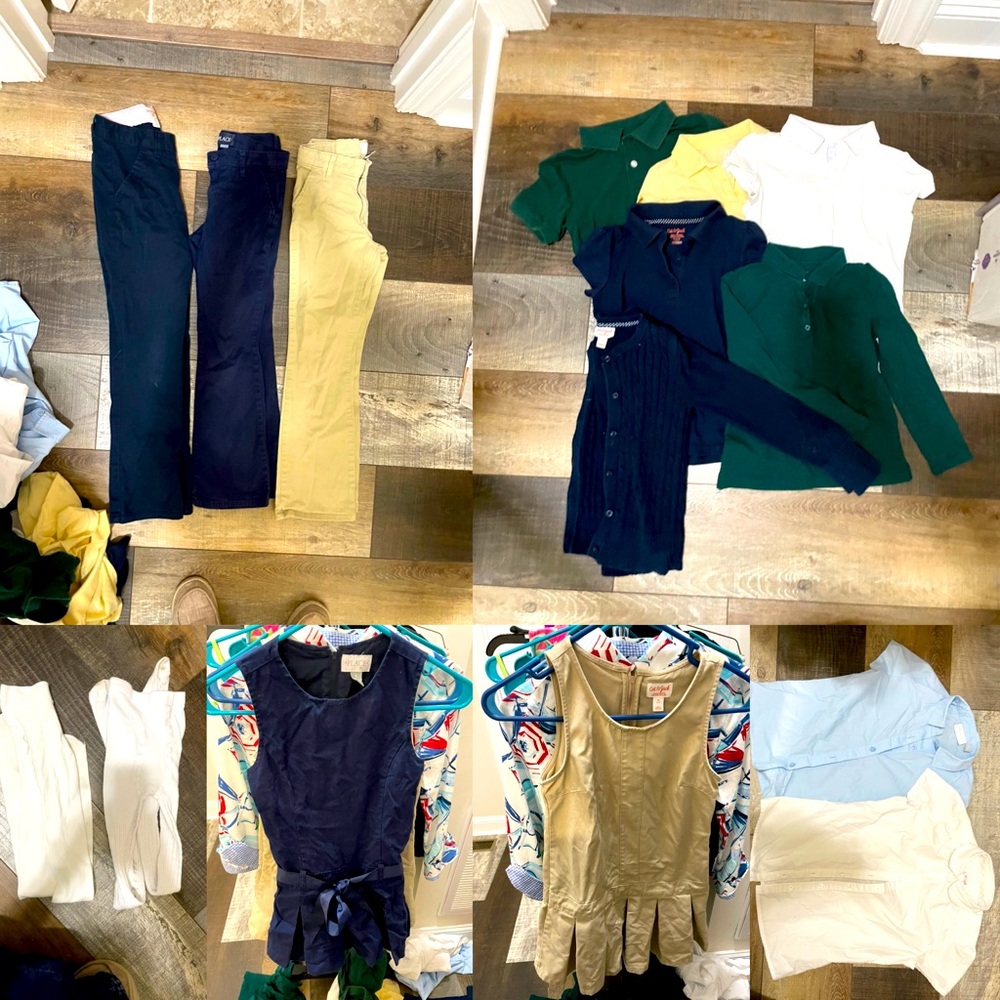 COPY HUGE Lot Girls Uniform Clothes Sizes 7/8 8/10